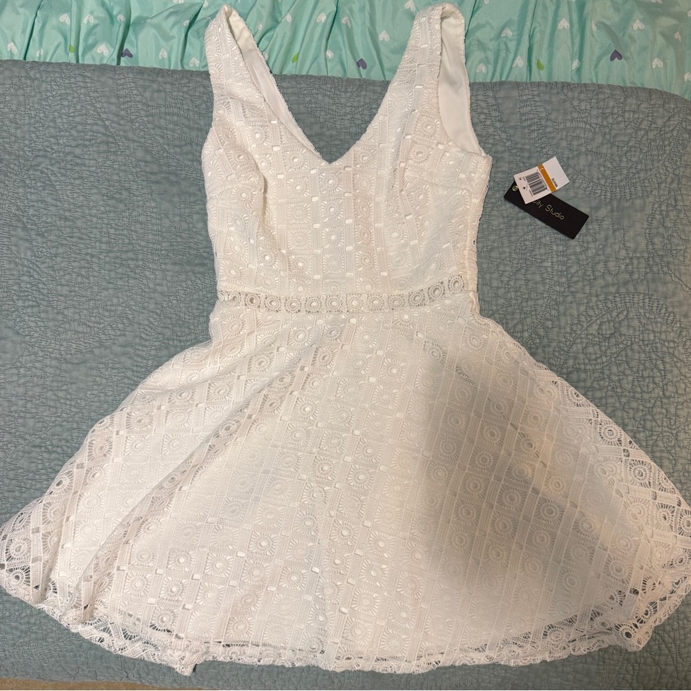 City Studio White Lace Dress